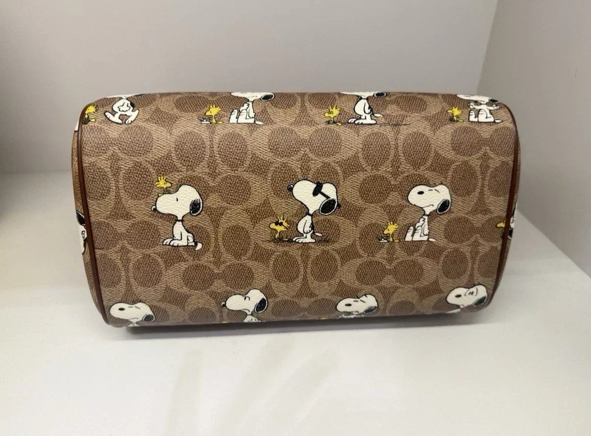 Coach X Peanuts Rowan Satchel Bag Signature Canvas